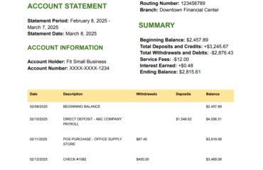 Business Bank Statement: Definition, Example & More